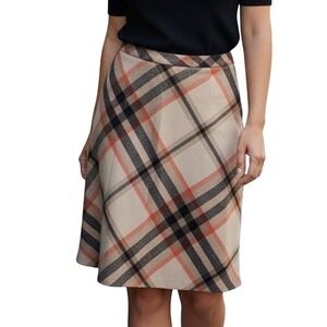 Chadwicks of Boston‎ Plaid Wool Skirt Size 14 Classic Preppy Cozy Fall Vintage